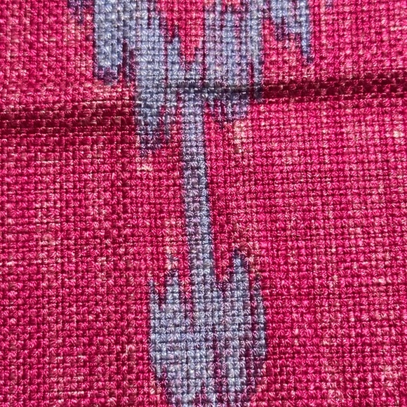 Gaston y Daniela Fabric Sample Remnant Ikat 11” Rojo Pink Purple Crafts - Picture 14 of 14
